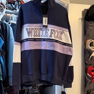 White Fox Navy and Lavender Sweatshirt
